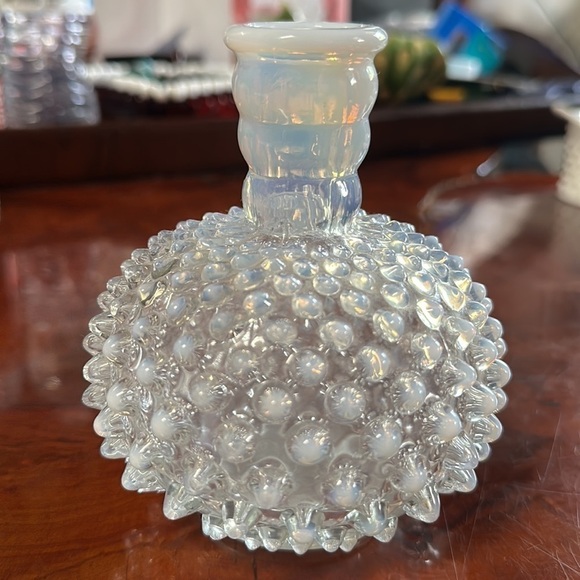 FENTON art glass french opalescent hobnail jug wrisley bottle 1950's - Picture 3 of 6